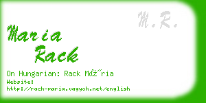 maria rack business card